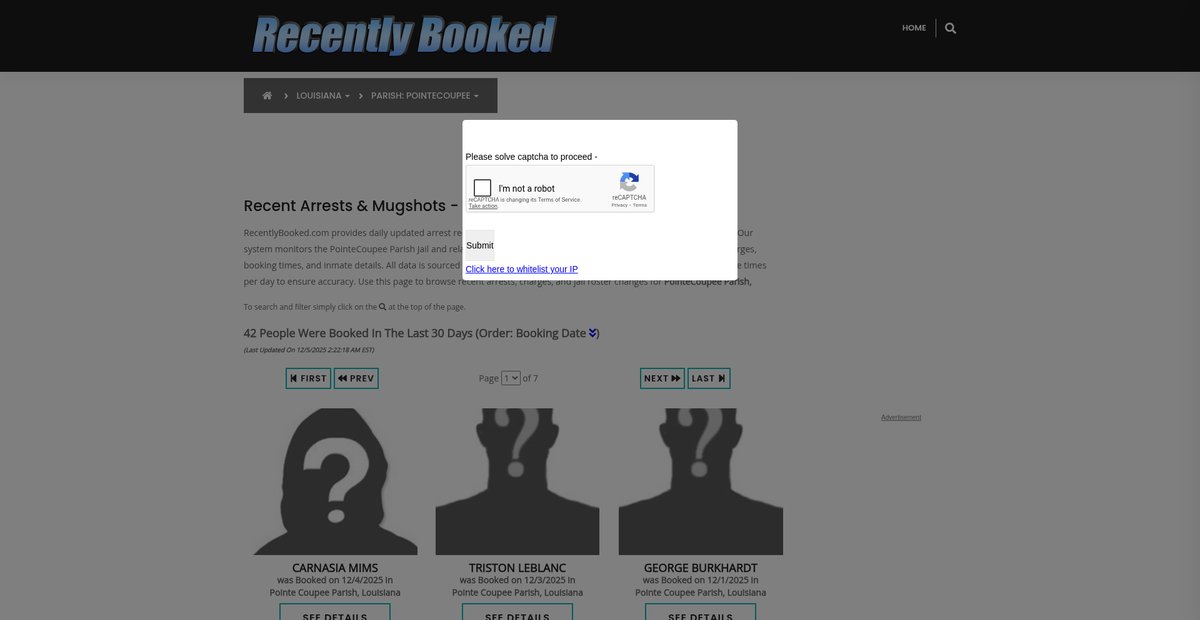 Preview of recentlybooked.com