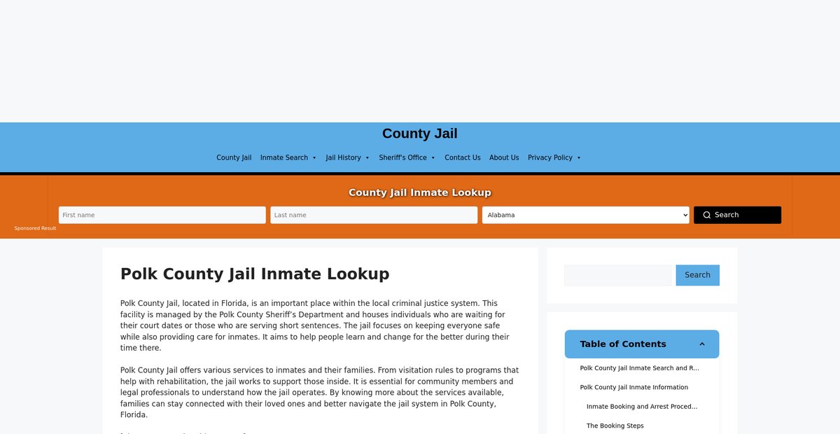 Preview of polk.countyjail.org