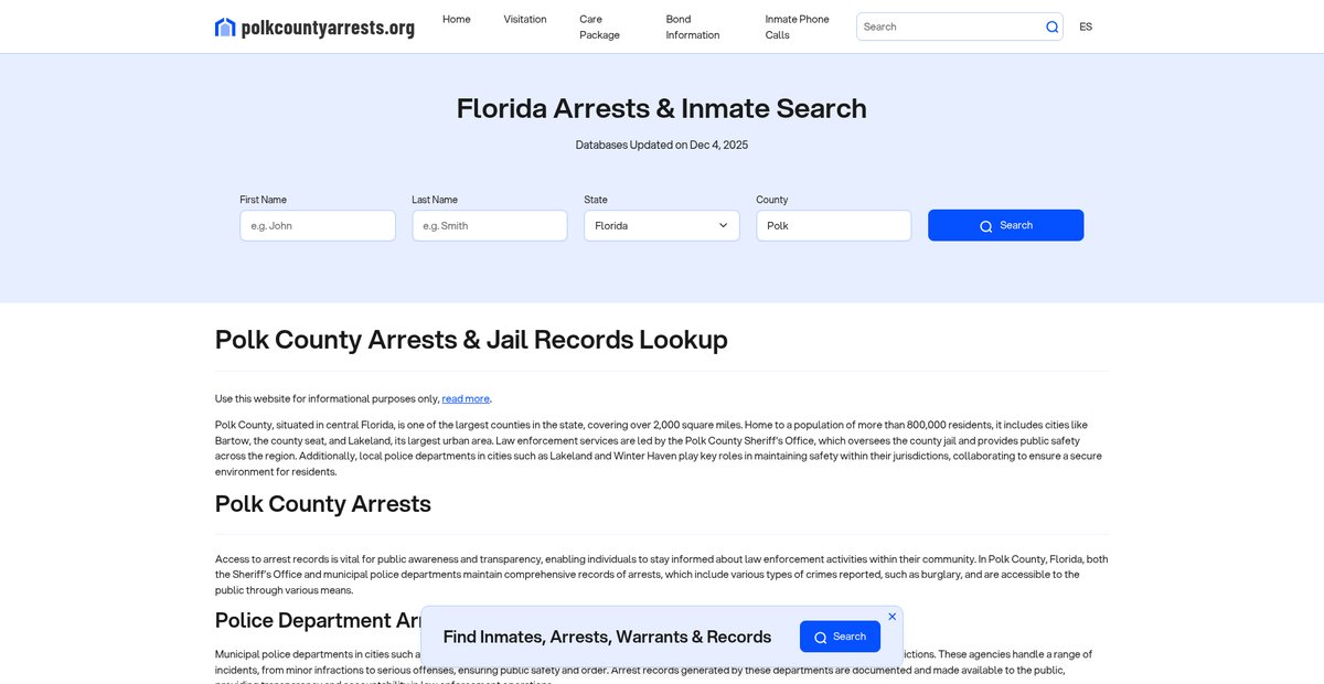 Preview of polkcountyarrests.org