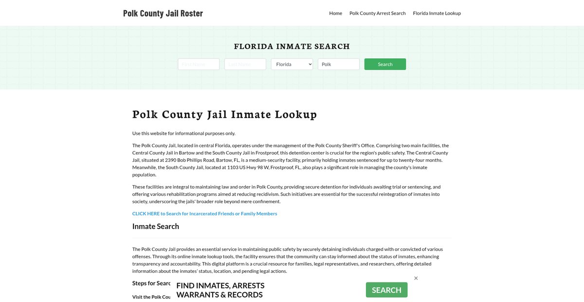 Preview of polkcountyjailfl.org