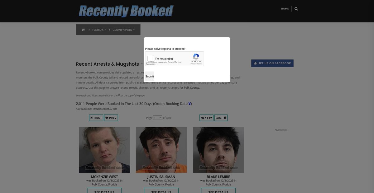 Preview of recentlybooked.com