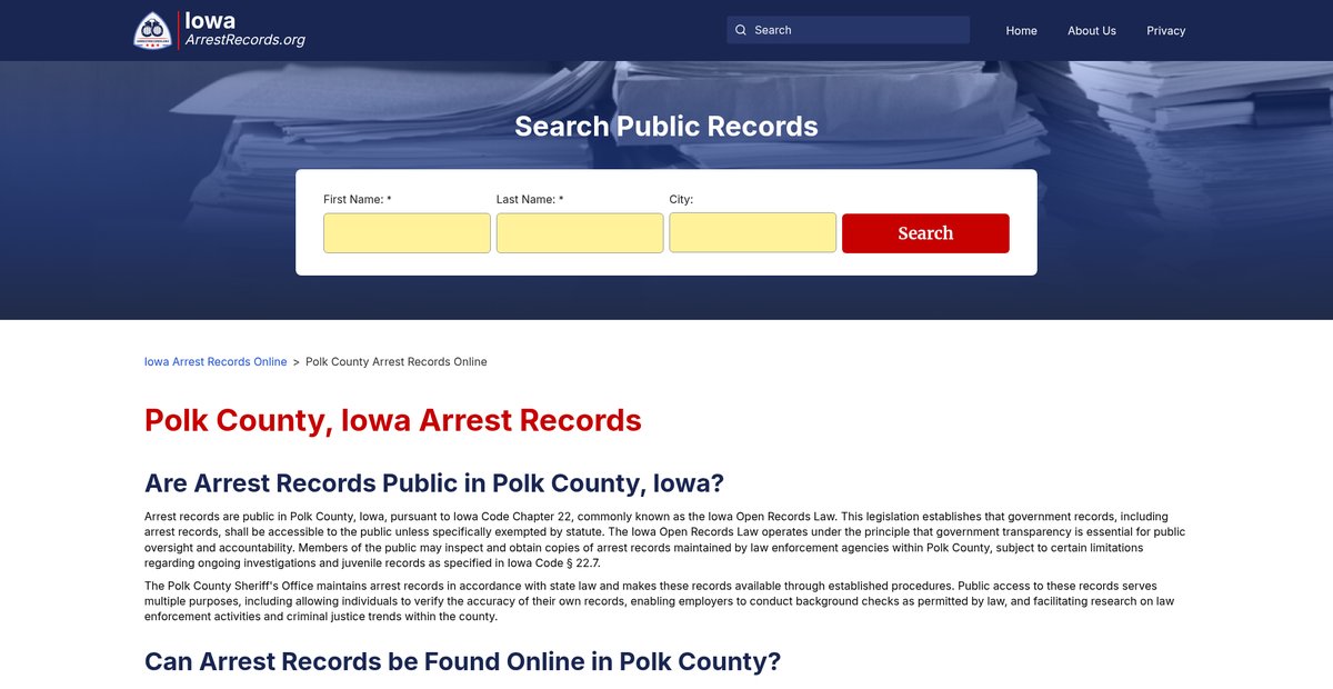 Preview of iowaarrestrecords.org