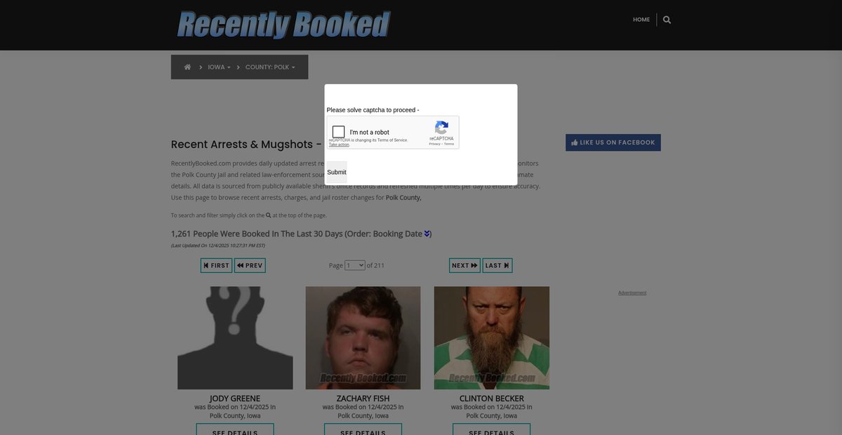 Preview of recentlybooked.com