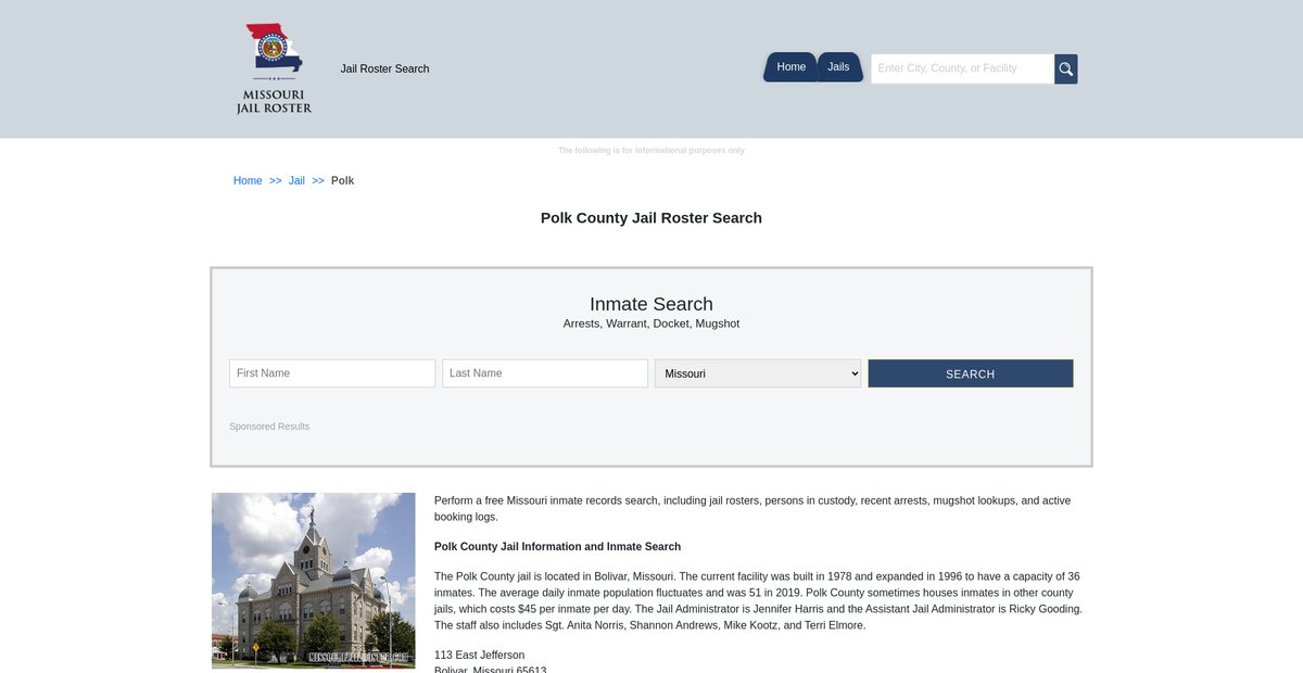 Preview of missourijailroster.com