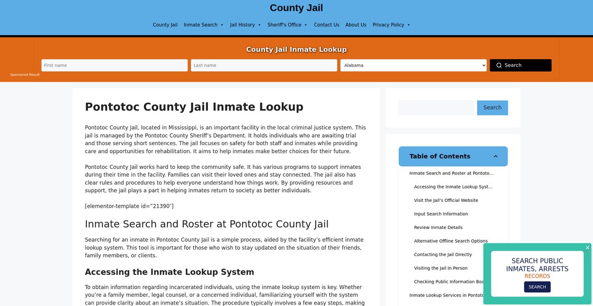 Preview of pontotoc.countyjail.org