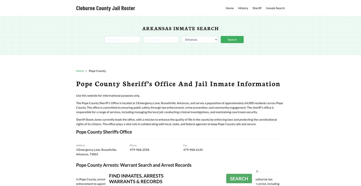 Preview of cleburnecountysheriff.com