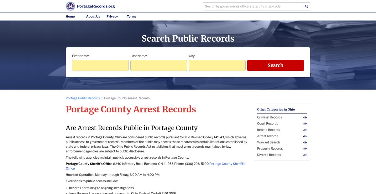 Preview of portagerecords.org