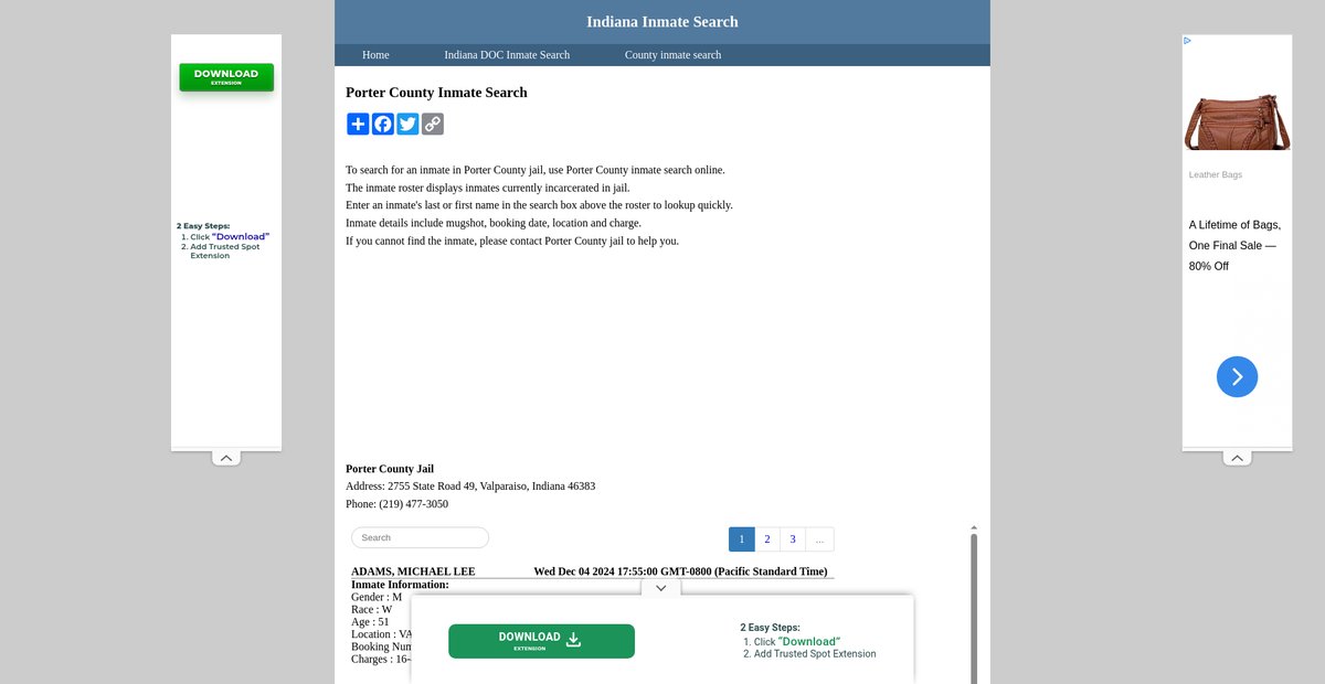 Preview of inmatesearchindiana.org