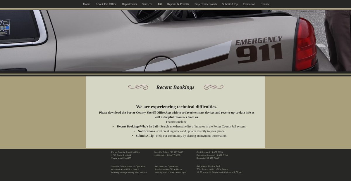 Preview of portercountysheriff.com