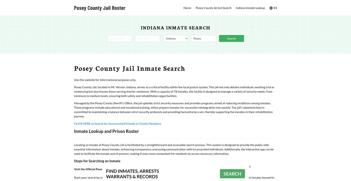 Preview of poseycountyjail.org