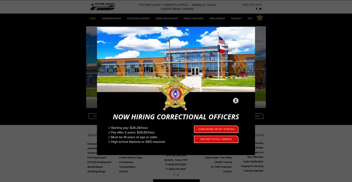 Preview of pottercountysheriff.org