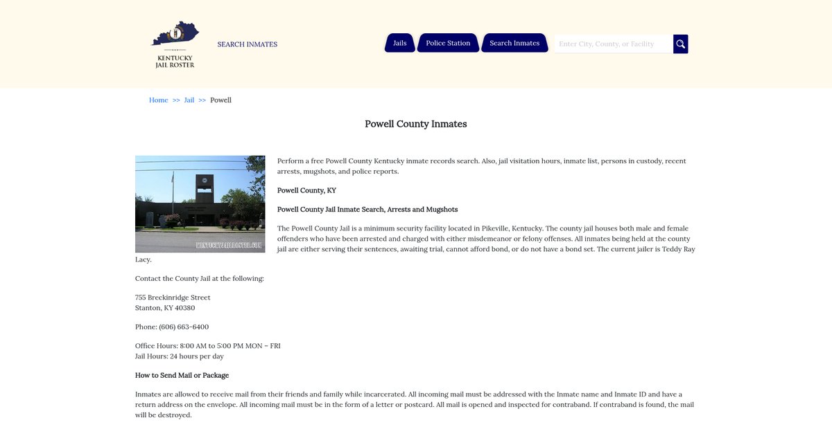 Preview of kentuckyjailroster.com