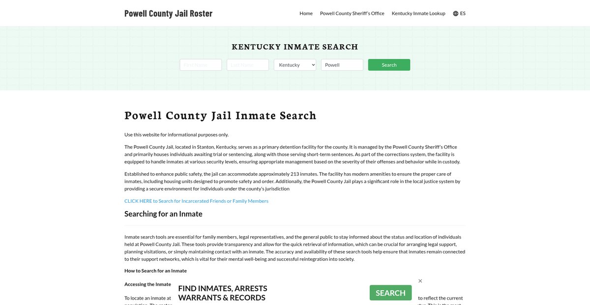 Preview of powellcountyjail.org