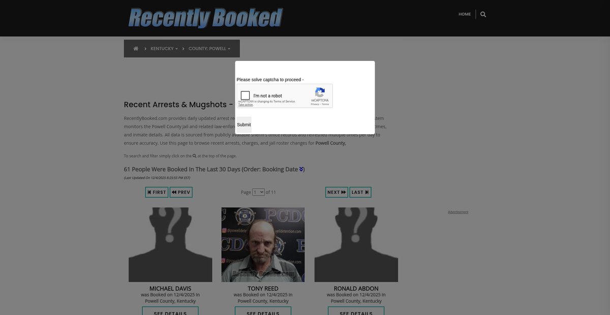 Preview of recentlybooked.com