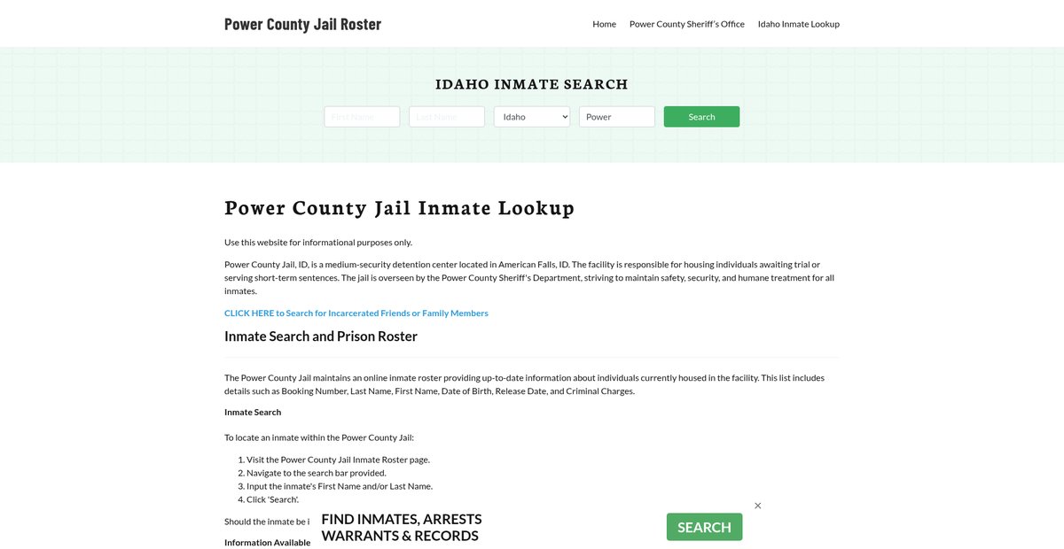 Preview of powercountyjail.org