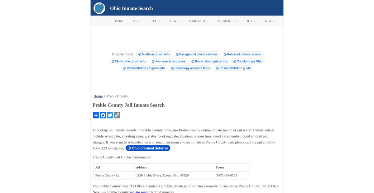 Preview of inmatesearchoh.org