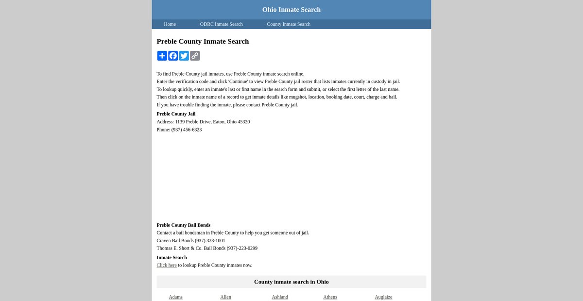 Preview of inmatesearchohio.org