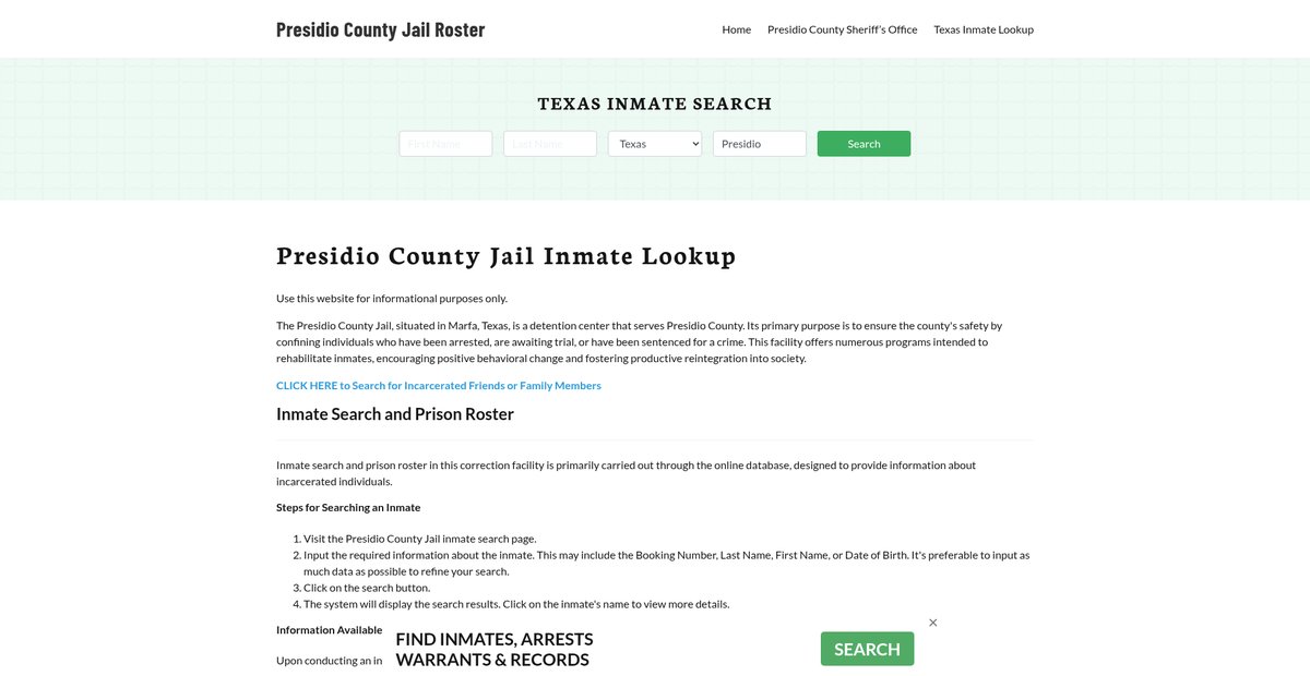 Preview of presidiocountyjail.org