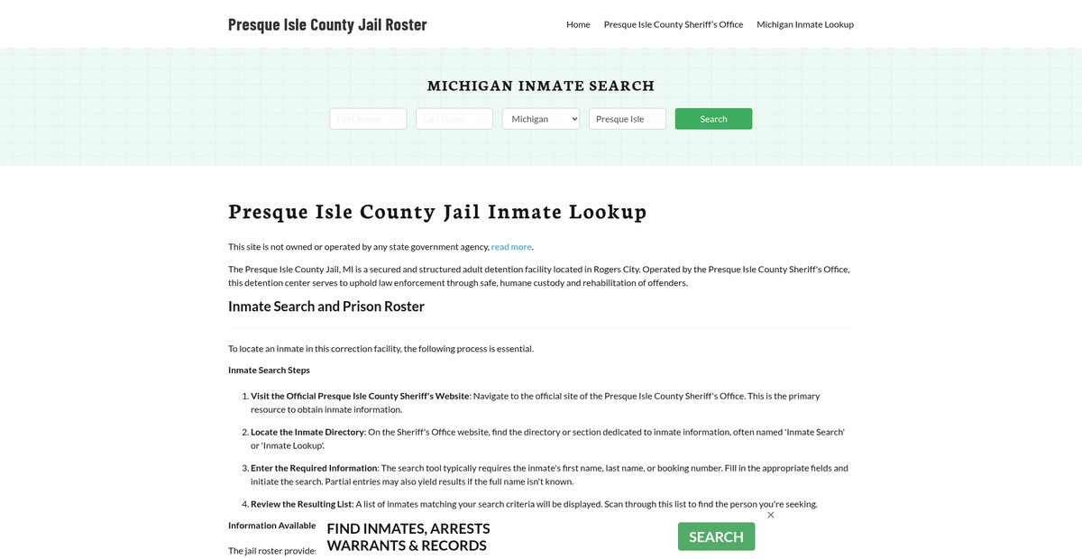Preview of presqueislecountyjail.org