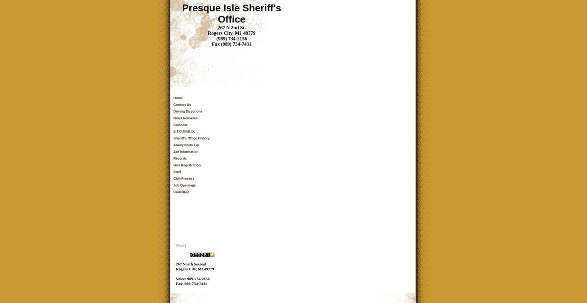 Preview of presqueislesheriff.com