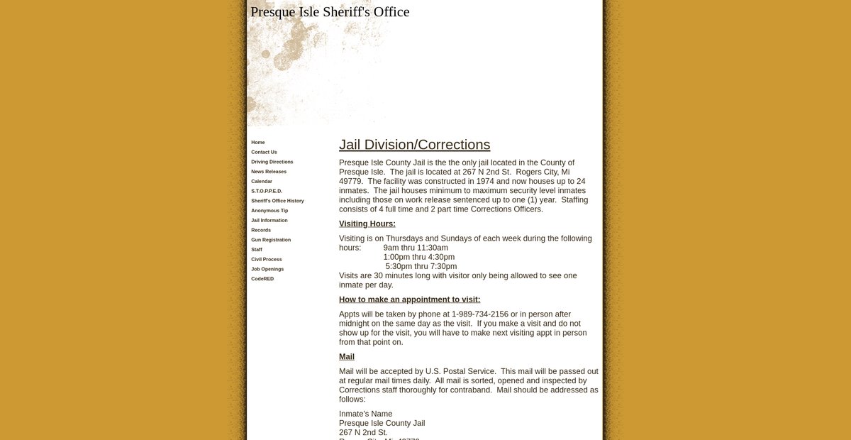 Preview of presqueislesheriff.com