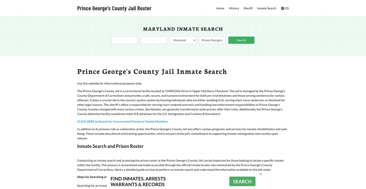 Preview of princegeorgescountyjail.org