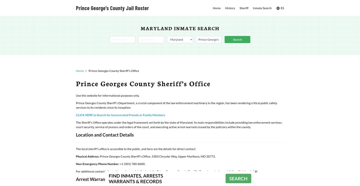 Preview of princegeorgescountyjail.org