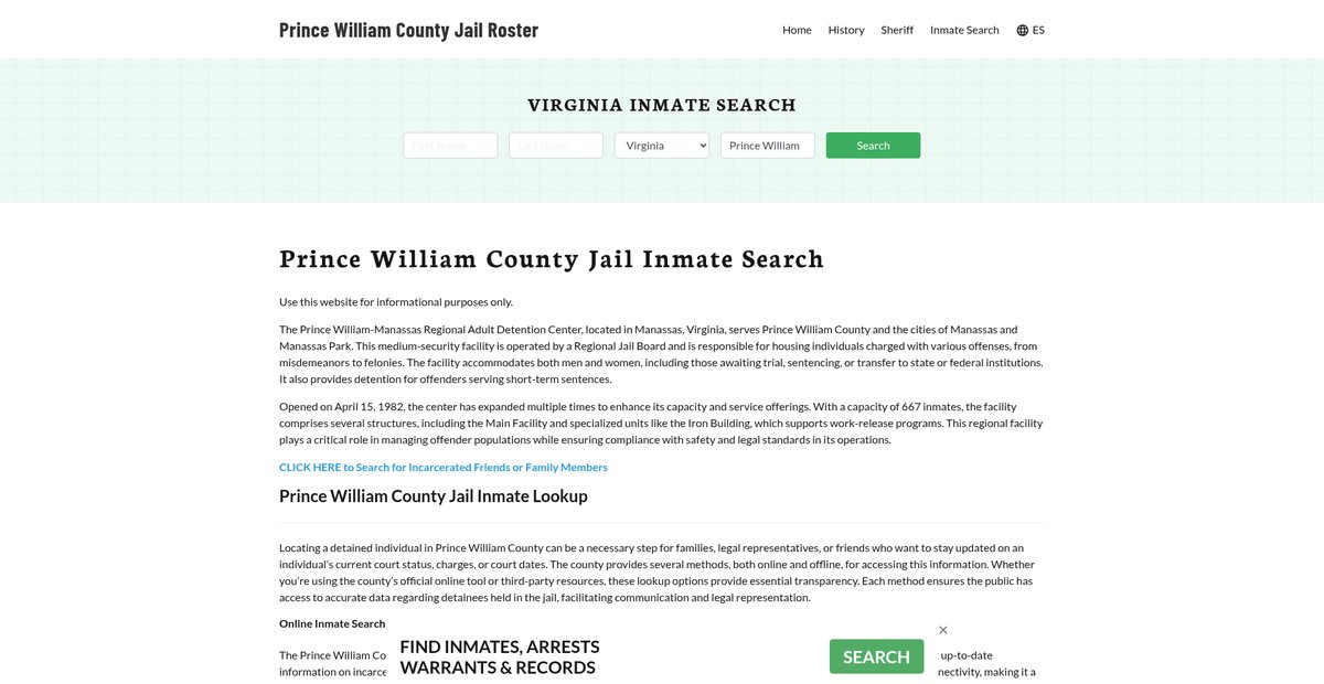 Preview of princewilliamcountyjail.org