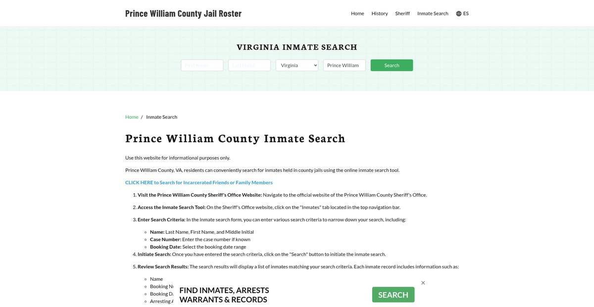Preview of princewilliamcountyjail.org