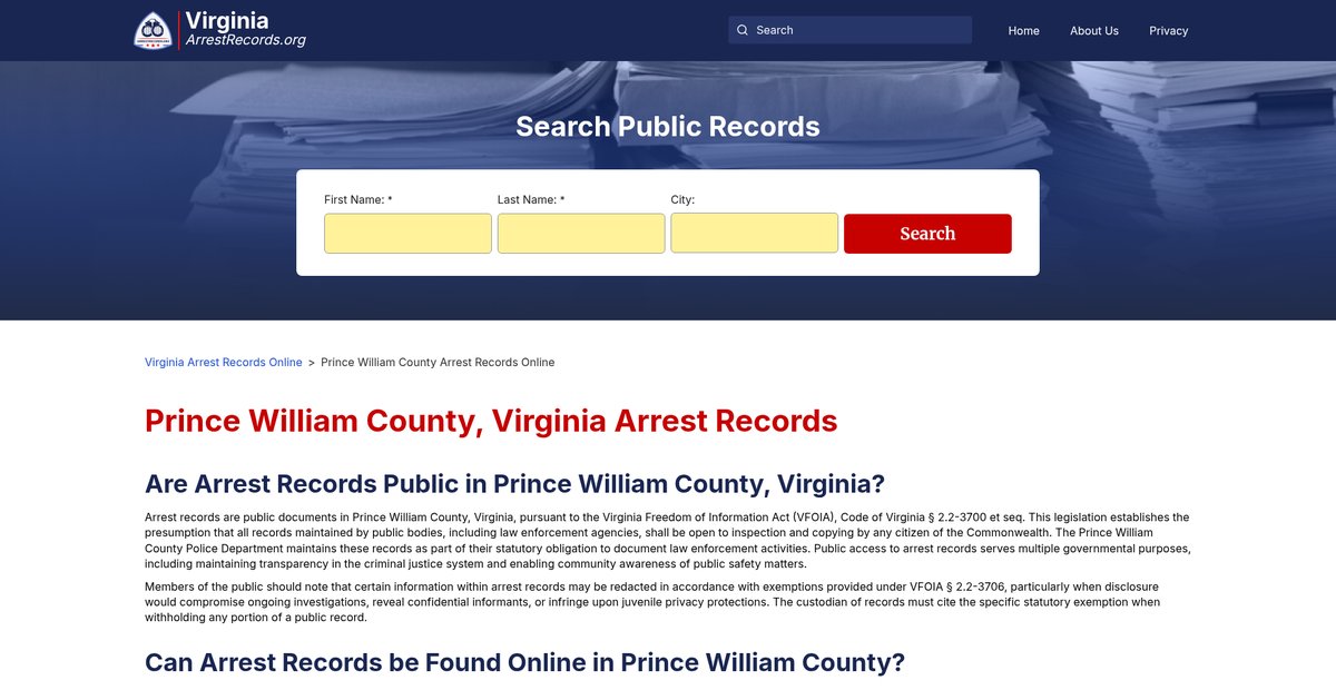 Preview of virginiaarrestrecords.org
