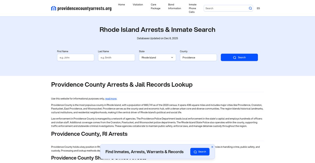 Preview of providencecountyarrests.org
