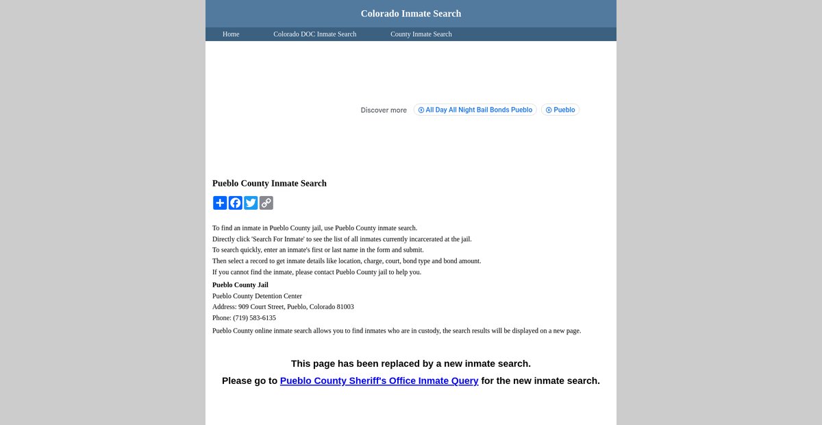 Preview of inmatesearchcolorado.org