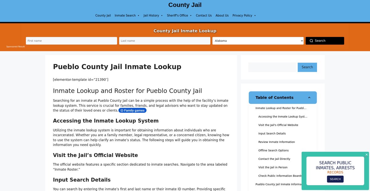 Preview of pueblo.countyjail.org