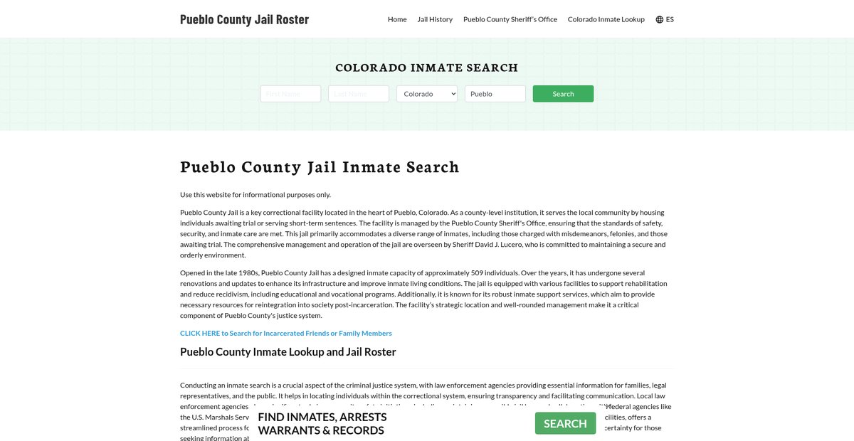 Preview of pueblocountyjail.org