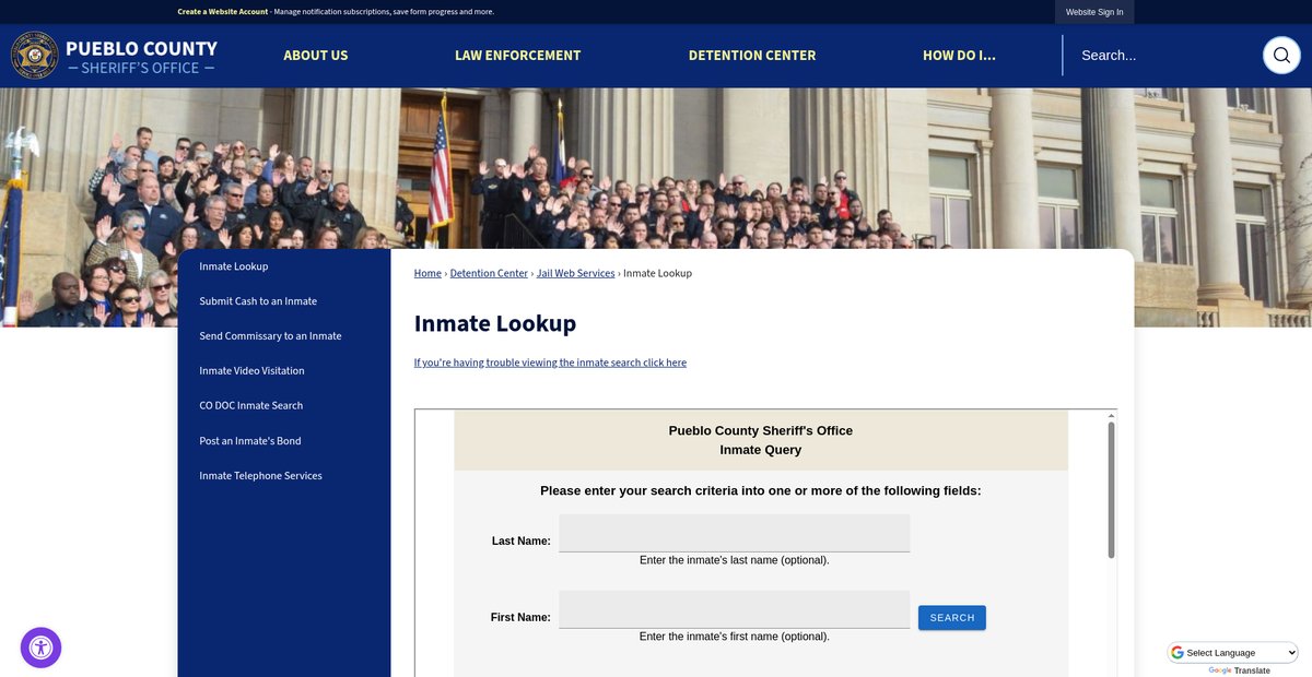 Preview of sheriff.co.pueblo.co.us