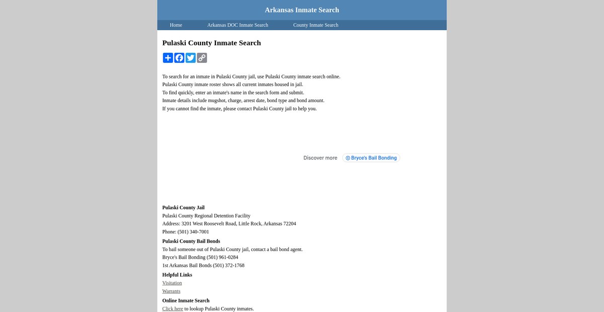 Preview of inmatesearcharkansas.org