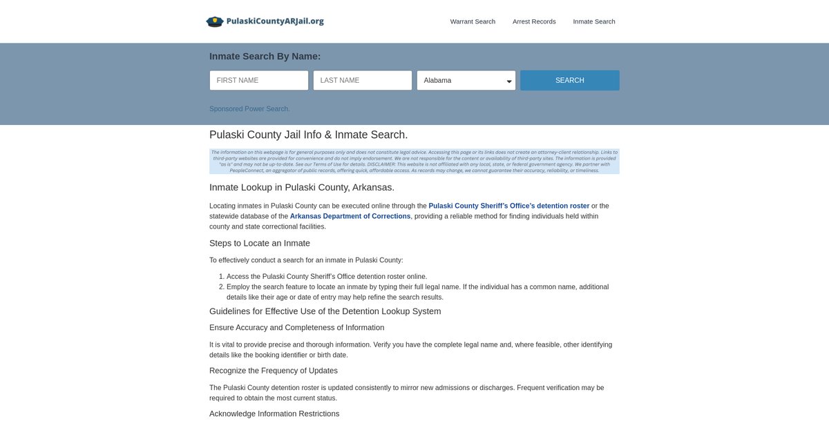 Preview of pulaskicountyarjail.org