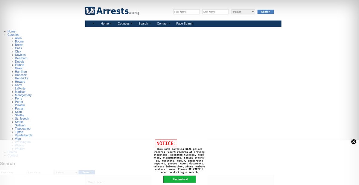 Preview of indiana.arrests.org