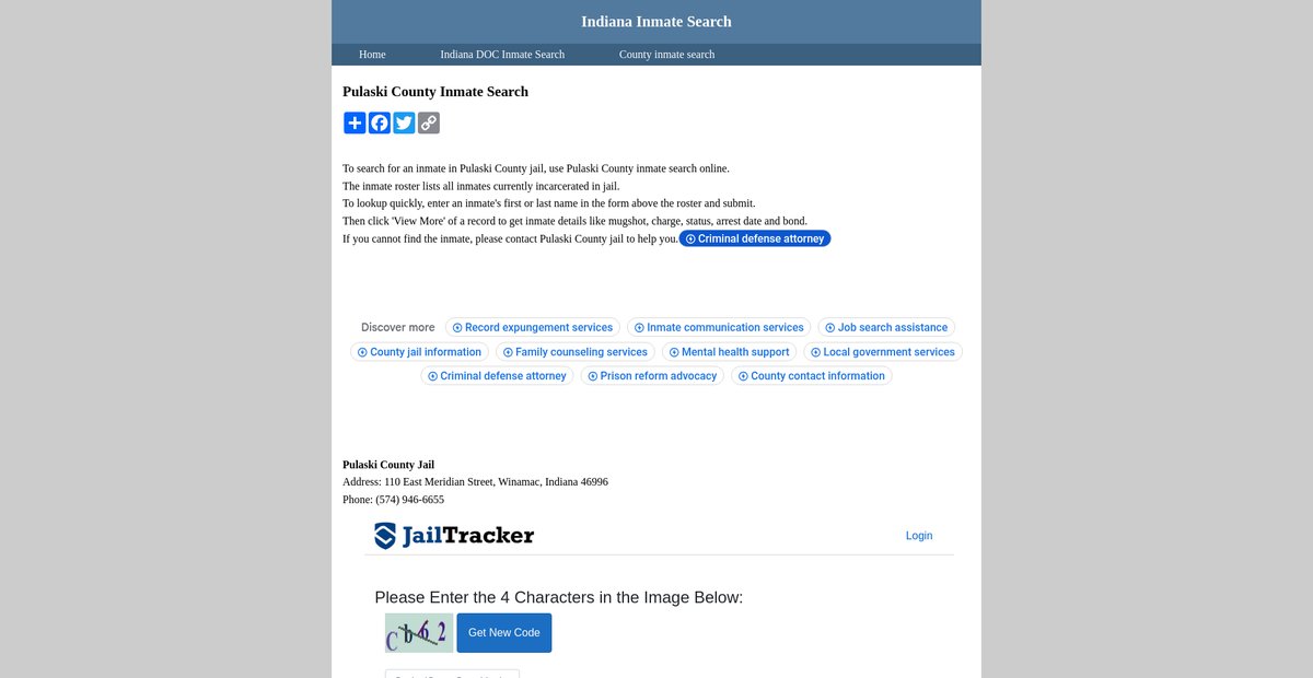 Preview of inmatesearchindiana.org