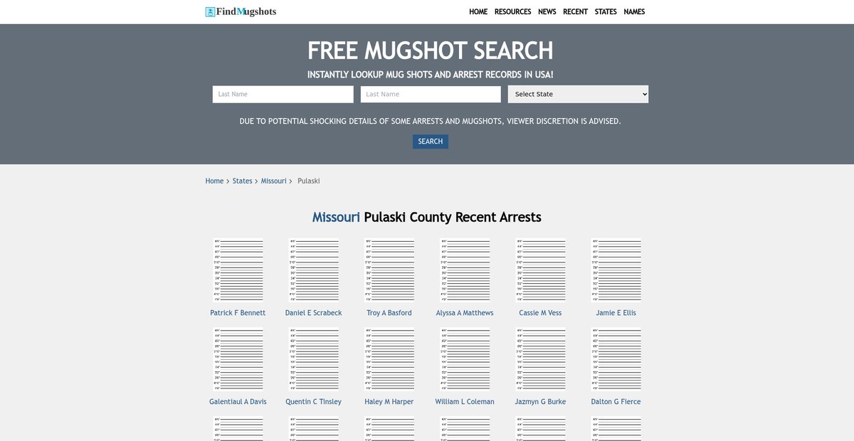 Preview of findmugshots.com