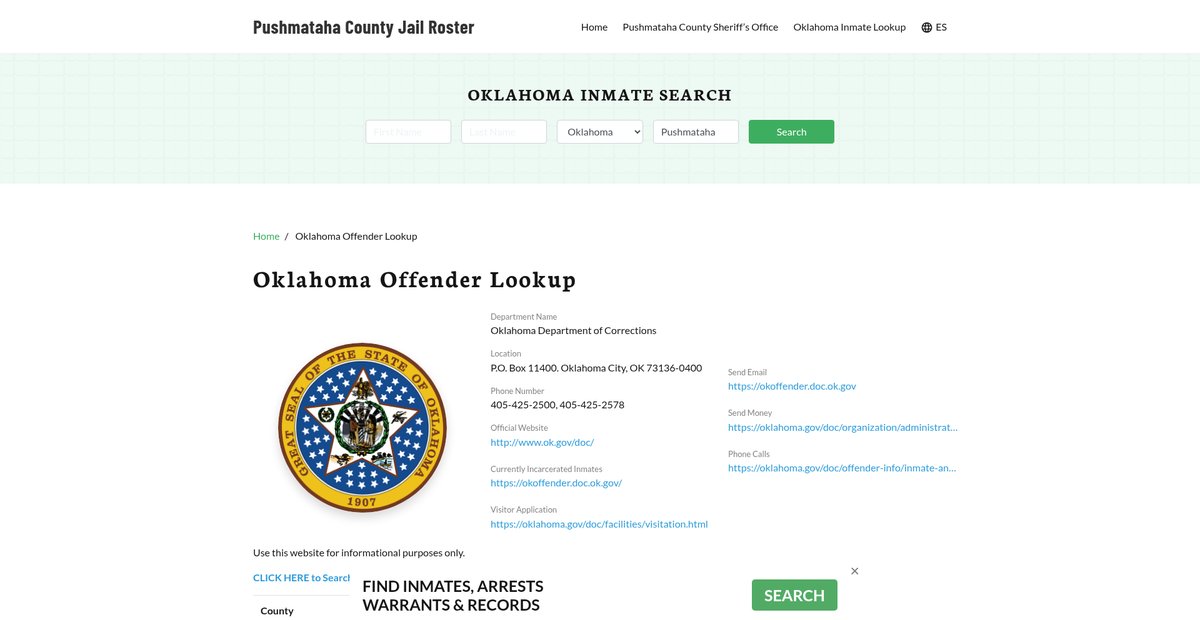 Preview of pushmatahacountyjail.org