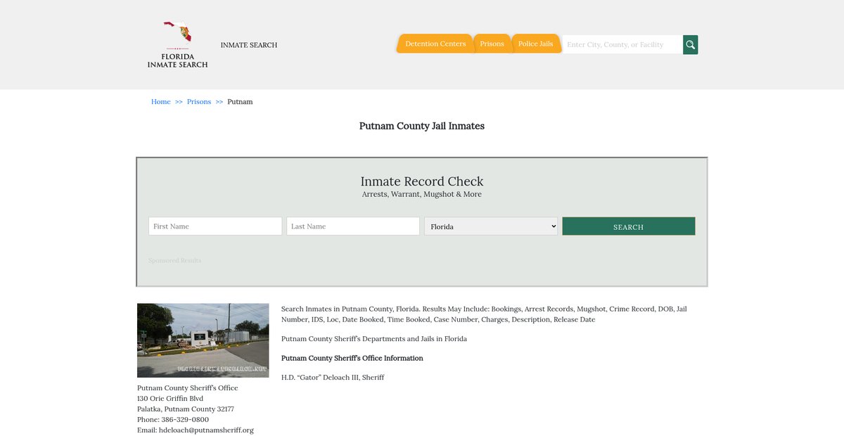 Preview of floridainmatesearch.net