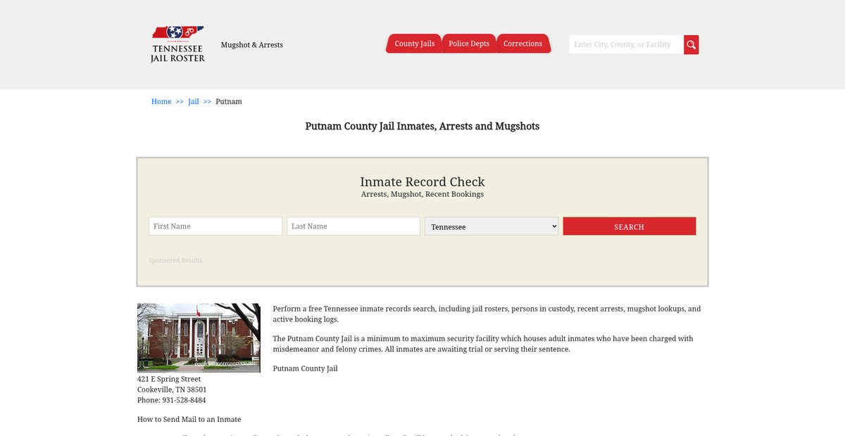 Preview of tennesseejailroster.com