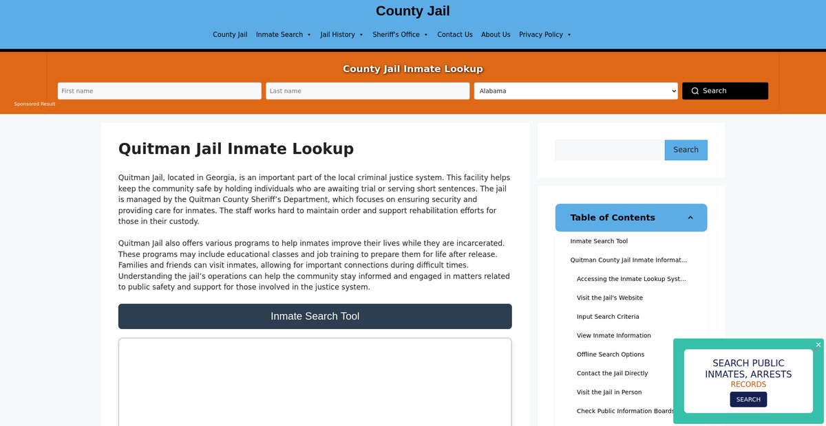 Preview of quitman.countyjail.org