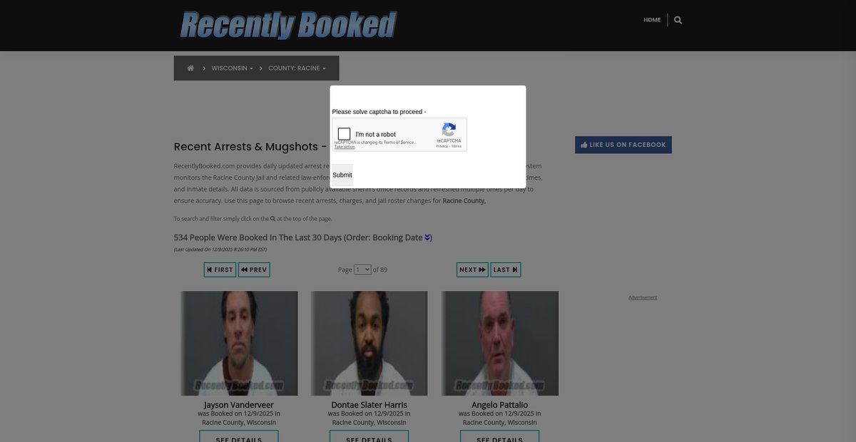 Preview of recentlybooked.com