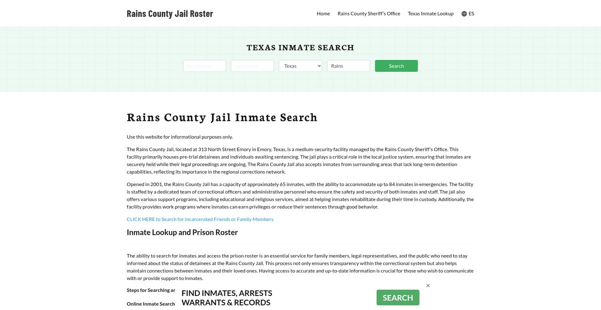 Preview of rainscountyjail.org
