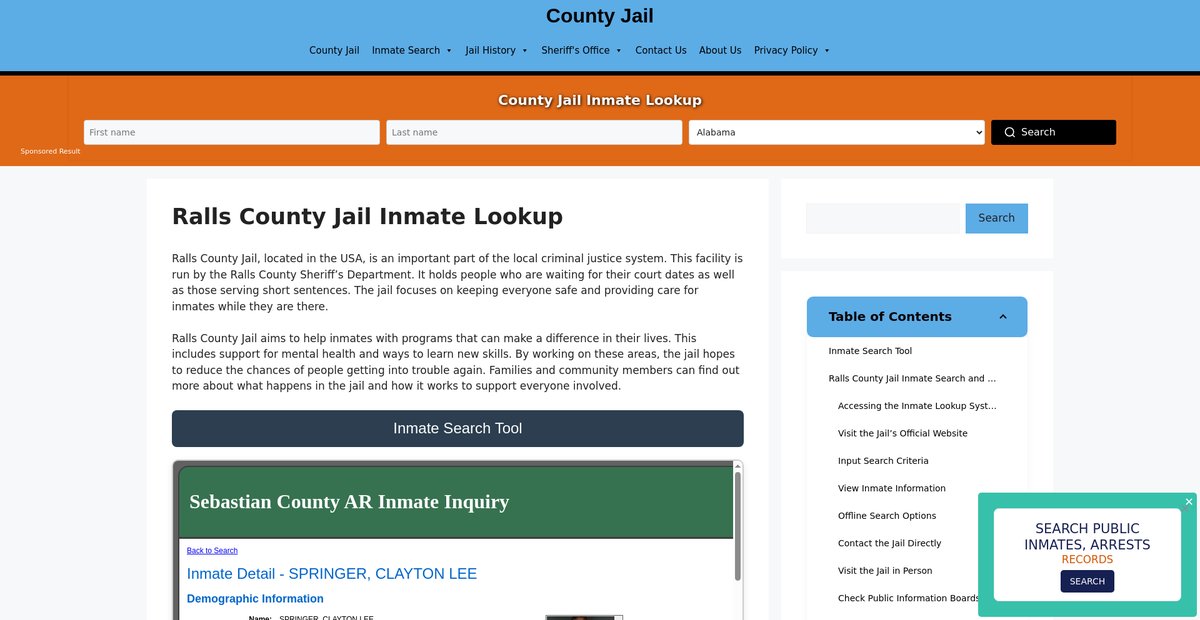 Preview of ralls.countyjail.org