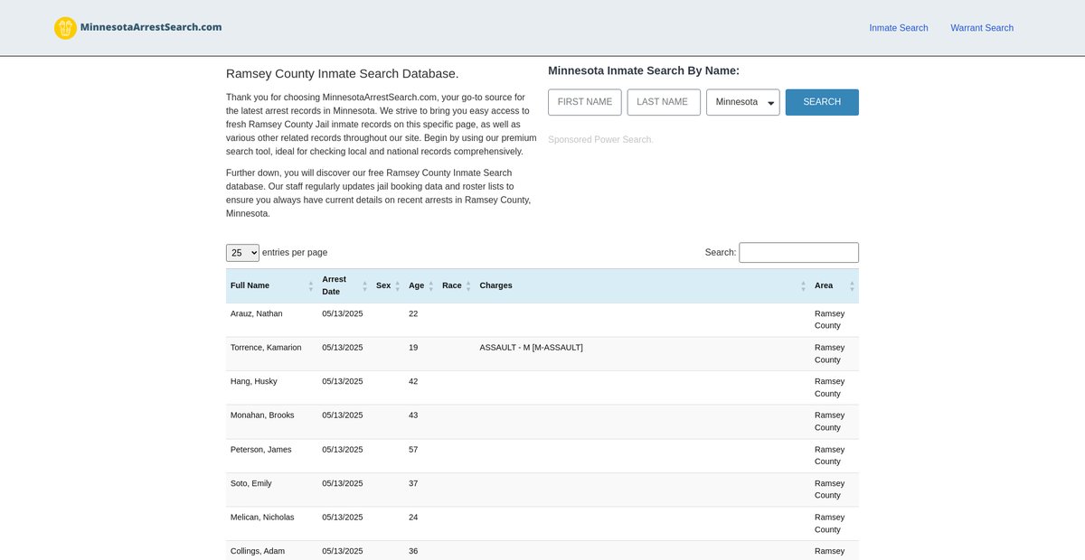 Preview of minnesotaarrestsearch.com
