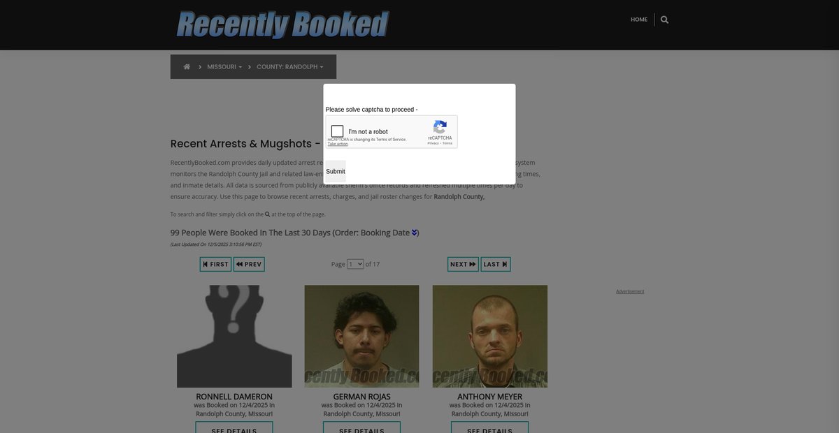 Preview of recentlybooked.com