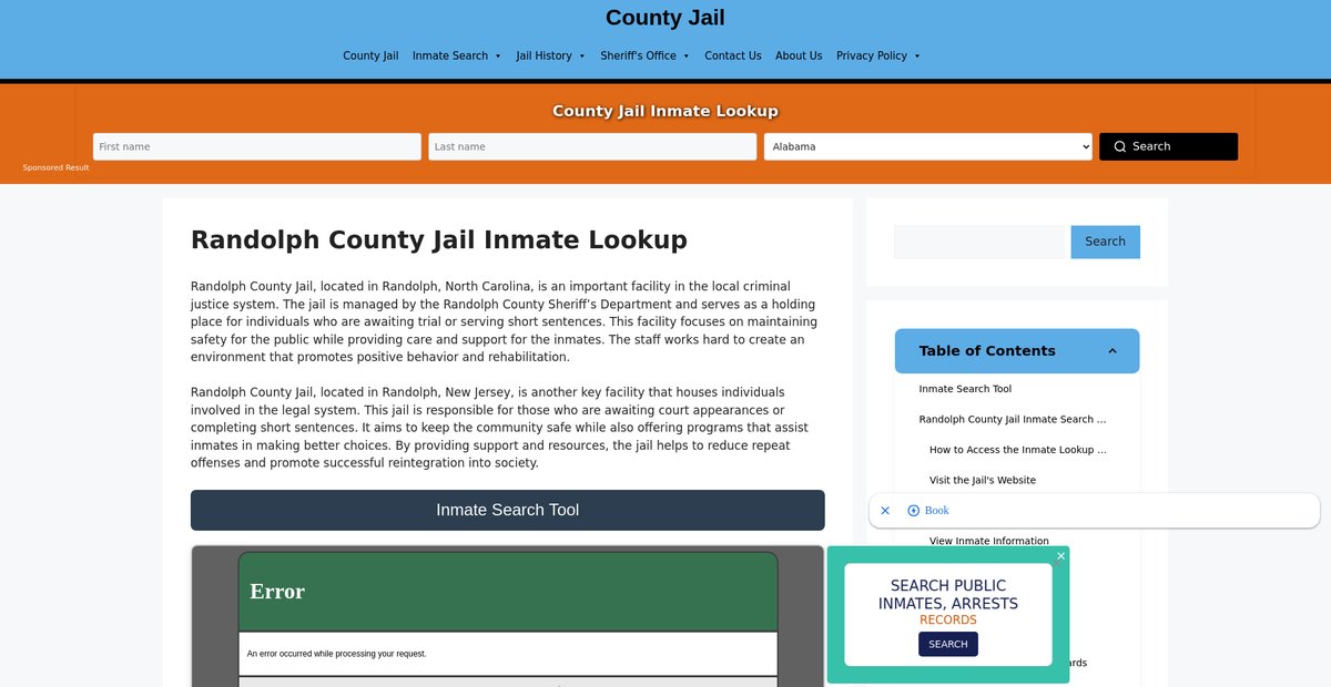 Preview of randolph.countyjail.org